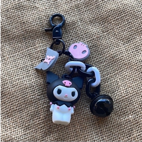 Hello kitty & Friends Kuromi Key Ring Bell Key Chain Key Fob Purse Fob New - Picture 3 of 6